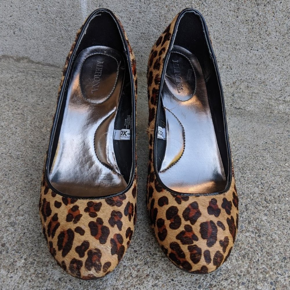 Merona Calf- Hair Leopard Print Pump, Sz. 7.5